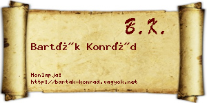 Barták Konrád névjegykártya